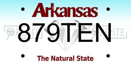 879TEN Arkansas License Plate