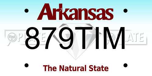 879TIM Arkansas License Plate