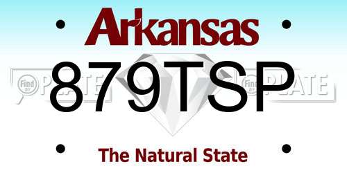 879TSP Arkansas License Plate