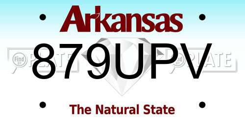 879UPV Arkansas License Plate