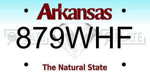 879WHF Arkansas License Plate