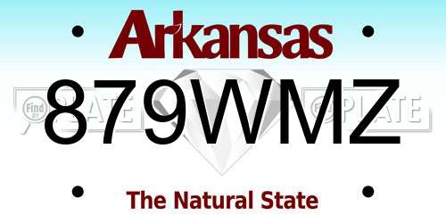 879WMZ Arkansas License Plate