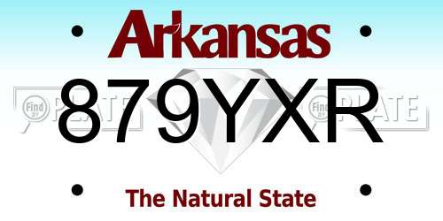 879YXR Arkansas License Plate