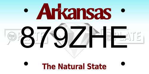 879ZHE Arkansas License Plate