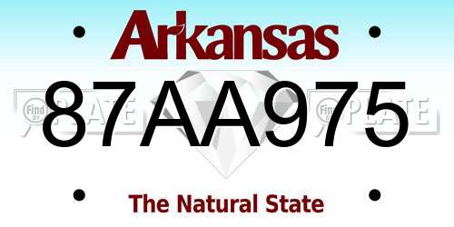 87AA975 Arkansas License Plate