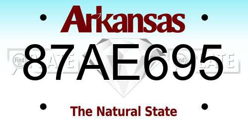 87AE695 Arkansas License Plate
