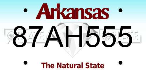 87AH555 Arkansas License Plate