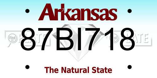 87BI718 Arkansas License Plate