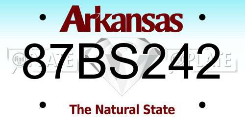 87BS242 Arkansas License Plate