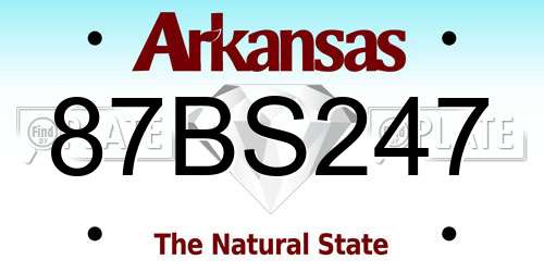 87BS247 Arkansas License Plate
