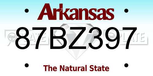 87BZ397 Arkansas License Plate