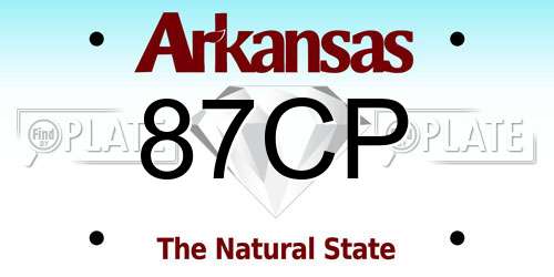 87CP Arkansas License Plate