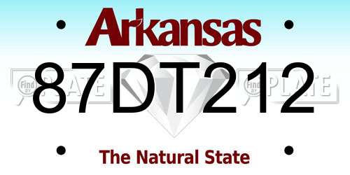 87DT212 Arkansas License Plate