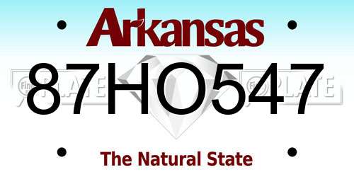 87HO547 Arkansas License Plate