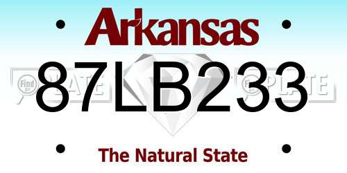 87LB233 Arkansas License Plate
