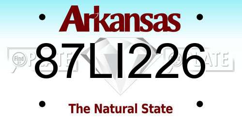 87LI226 Arkansas License Plate