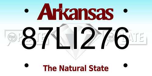 87LI276 Arkansas License Plate