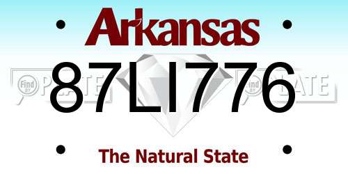 87LI776 Arkansas License Plate