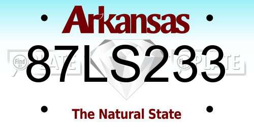 87LS233 Arkansas License Plate