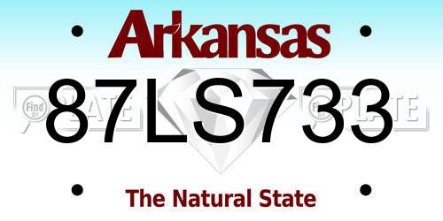 87LS733 Arkansas License Plate