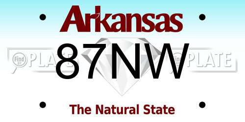 87NW Arkansas License Plate