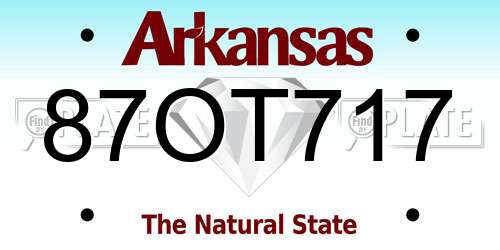87OT717 Arkansas License Plate