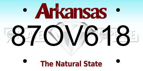 87OV618 Arkansas License Plate