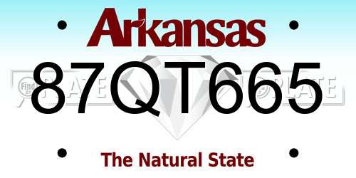 87QT665 Arkansas License Plate