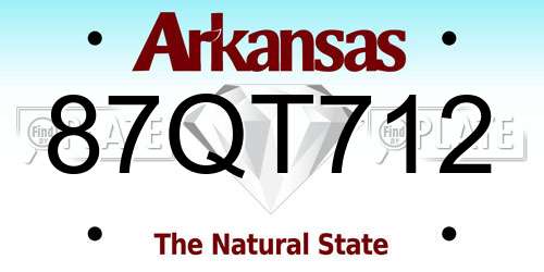 87QT712 Arkansas License Plate