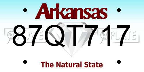 87QT717 Arkansas License Plate