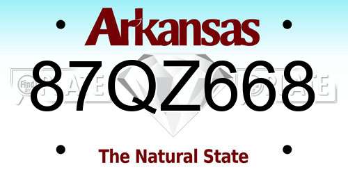 87QZ668 Arkansas License Plate