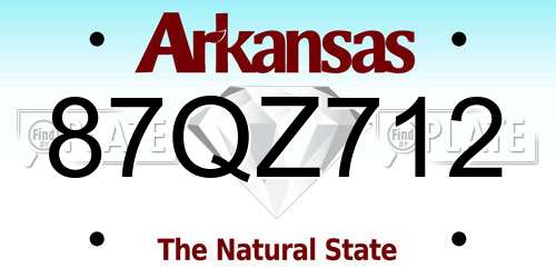 87QZ712 Arkansas License Plate