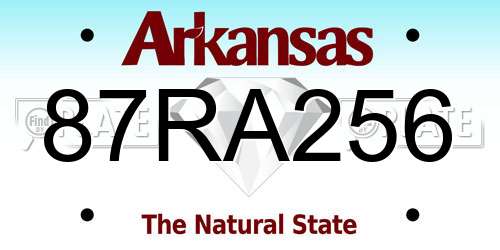 87RA256 Arkansas License Plate