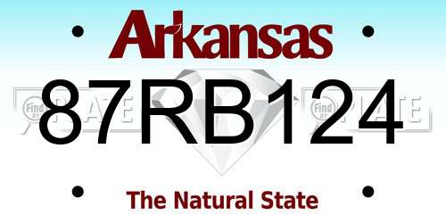 87RB124 Arkansas License Plate