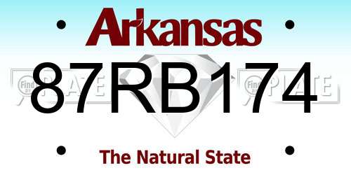 87RB174 Arkansas License Plate