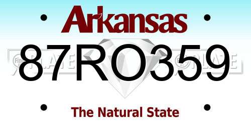87RO359 Arkansas License Plate