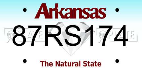 87RS174 Arkansas License Plate
