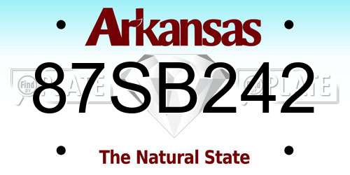87SB242 Arkansas License Plate