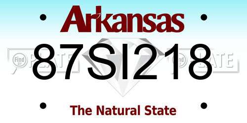 87SI218 Arkansas License Plate