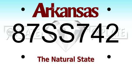 87SS742 Arkansas License Plate