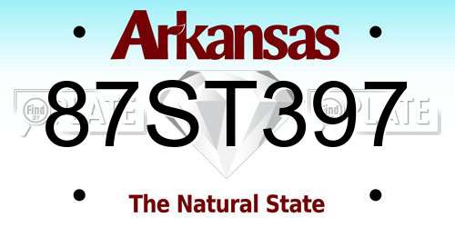 87ST397 Arkansas License Plate