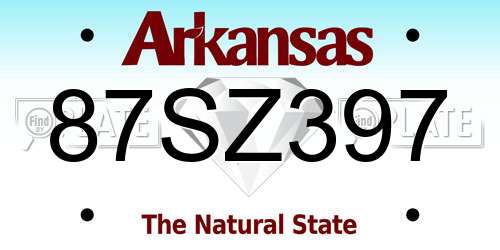 87SZ397 Arkansas License Plate