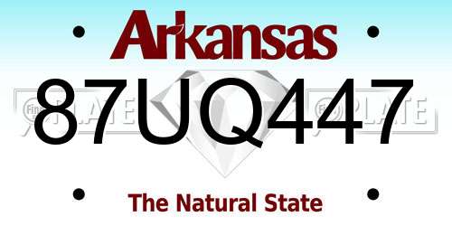 87UQ447 Arkansas License Plate
