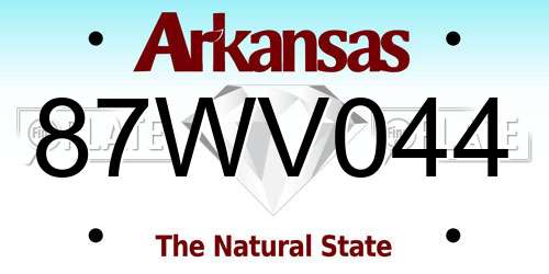 87WV044 Arkansas License Plate