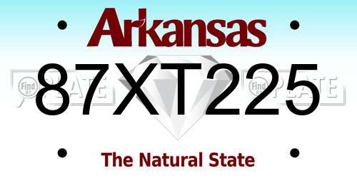 87XT225 Arkansas License Plate