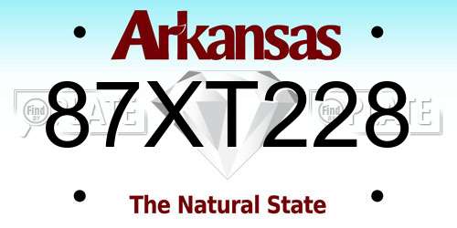 87XT228 Arkansas License Plate