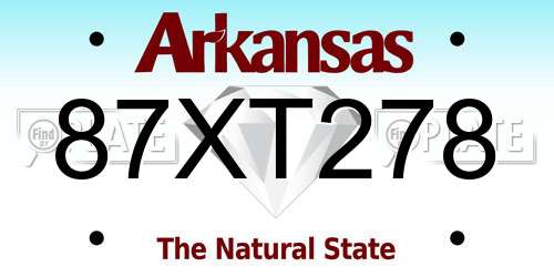 87XT278 Arkansas License Plate