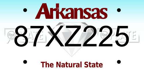 87XZ225 Arkansas License Plate