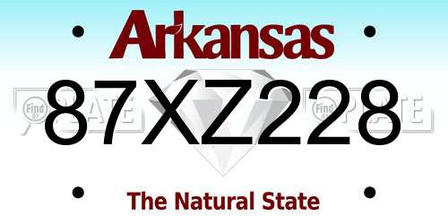 87XZ228 Arkansas License Plate