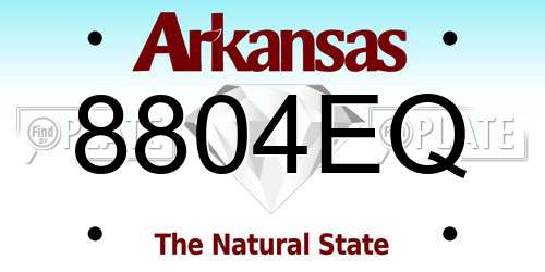8804EQ Arkansas License Plate